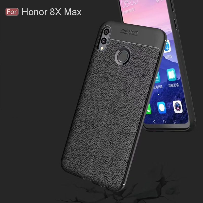 Hot Sell Litchi pattern Soft Tpu case for Huawei honor 8X Max