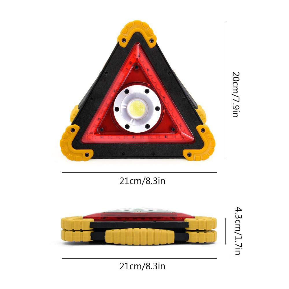 10W COB Triangle Emergency Rechargeable Police Road Flash Safety Red Strobe Flashing Car Strobe Traffic led Emergency Light