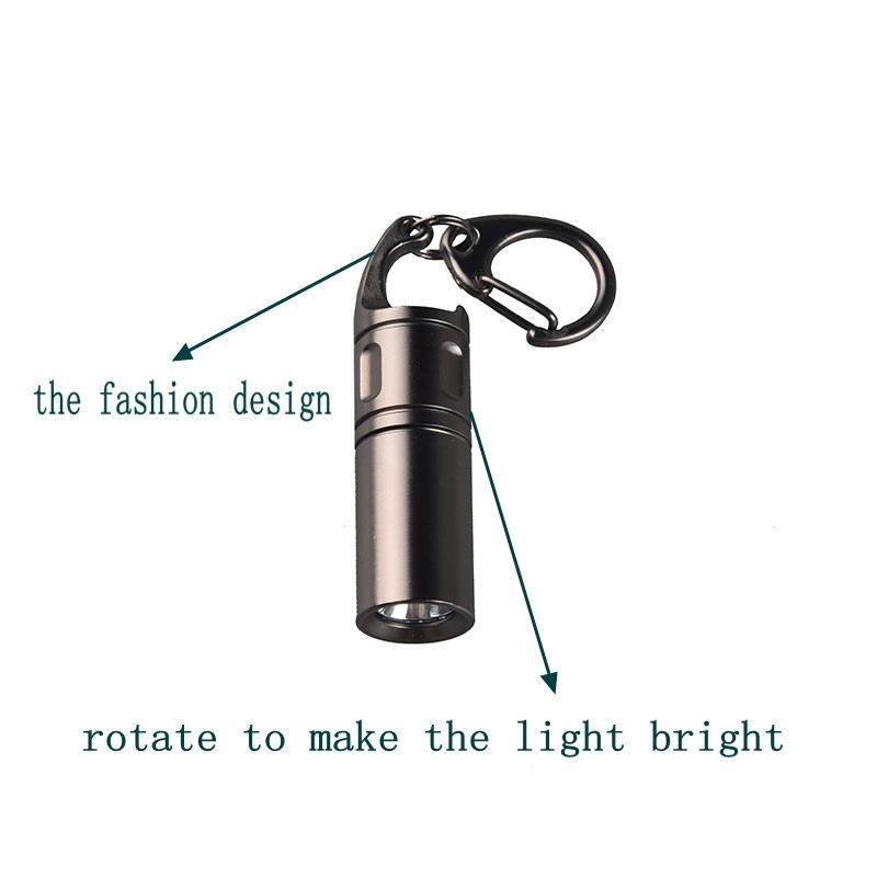 Mini EDC Flashlight Bright led Keychain Light Kry Ring Stainless Steel Metal Key Chain Light