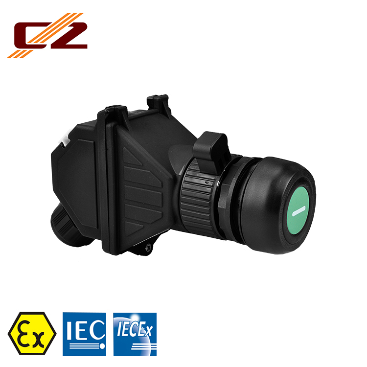 IECEx and ATEX certified Plastic Explosion-proof 2pole and 4 pole Pushbutton Switch