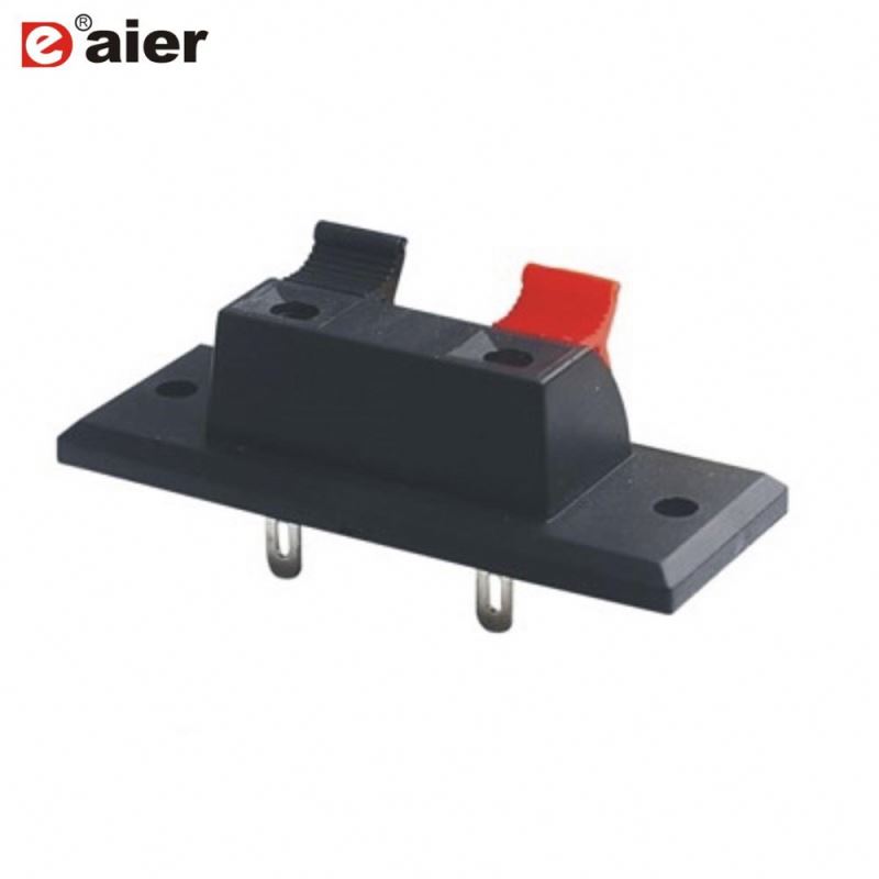 WP2-2 2 Pin Red& Black Clip Spring Terminal Wire Terminal Connector; Connectors