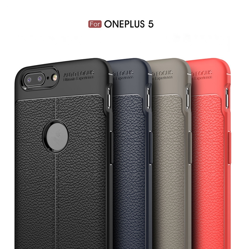 Carbon Fiber Lichee Pattern tpu For oneplus 5 Soft TPU Case For oneplus 5