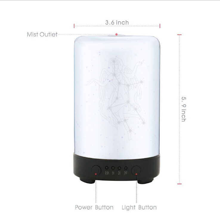 Hidly 100ml Glass Cool Mist Aroma Essential Oil Diffuser with Amazing 3D Visual Effect for Taylor's vocal concert