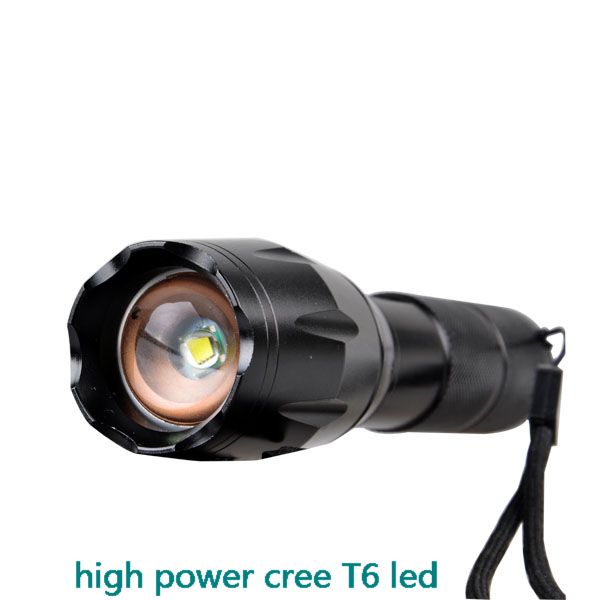 Zoom Focus 18650 or AAA Battery 1600 Lumen XML T6 Led tactical Searchlight Manual Rechargeable Flashlight