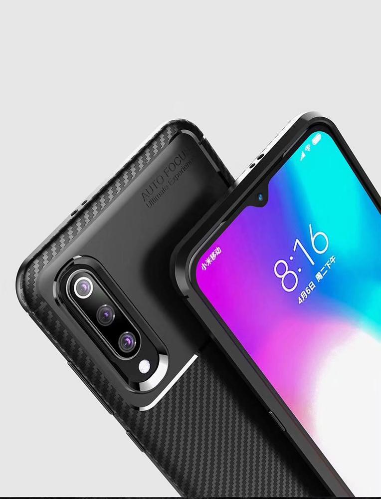 New Premium Shock Protection Carbon Fiber Skin TPU Silicone Case For Xiaomi 9