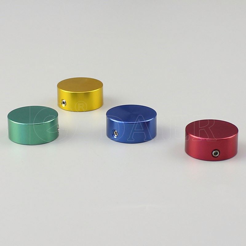 Black Round Aluminium Cap Double Set Screw Colored  23X10MM Control Electric Switch Knob