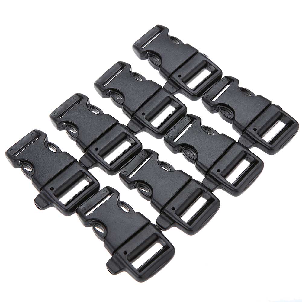 50pcs/lot Durable Plastic Outdoor Camping Survival Quick Release Whistle Buckles for Paracord Bracelets Travel Kits Size S