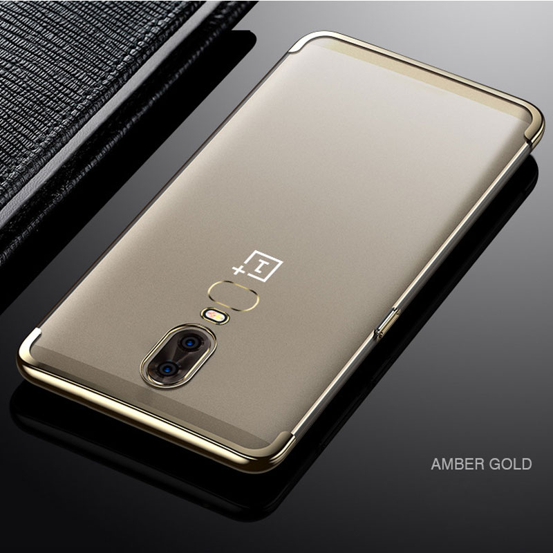 Electroplated laser engraving tpu protective Soft plating TPU cover for Oneplus 6 case