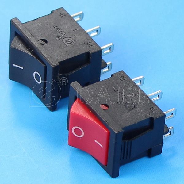 Black Plastic Double Pole Double Throw Mini T85 Rocker Switch