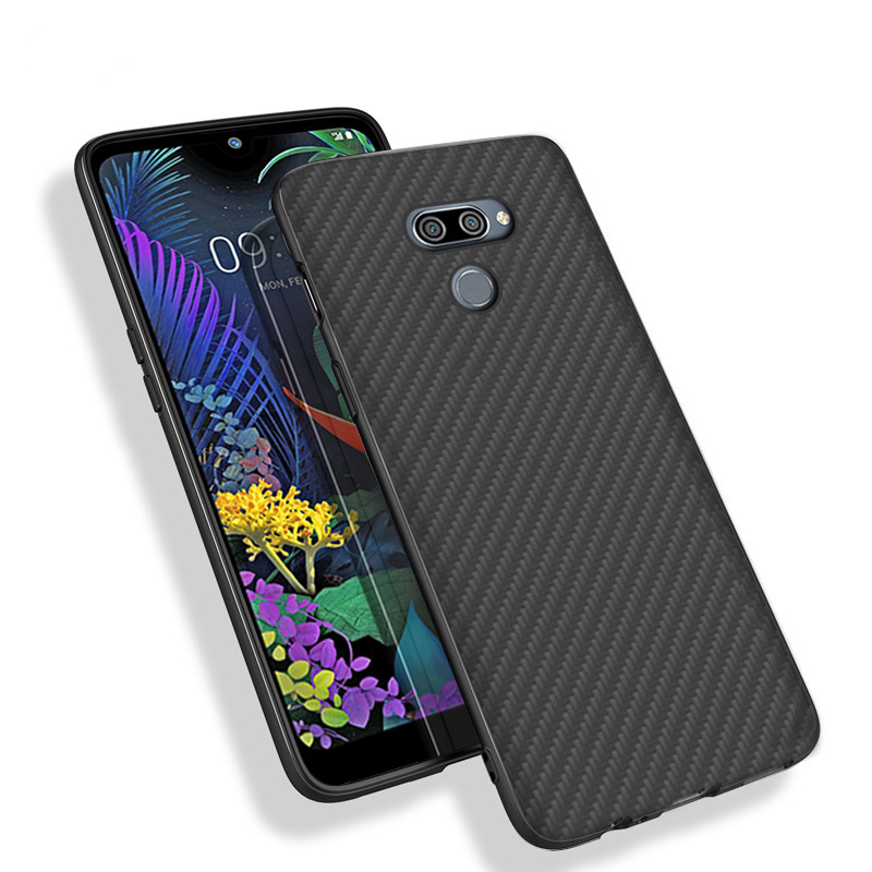 Matte Finish Carbon Fiber Textured Light Thin Shock Absorbing Bumper Skin hard case for LG K50