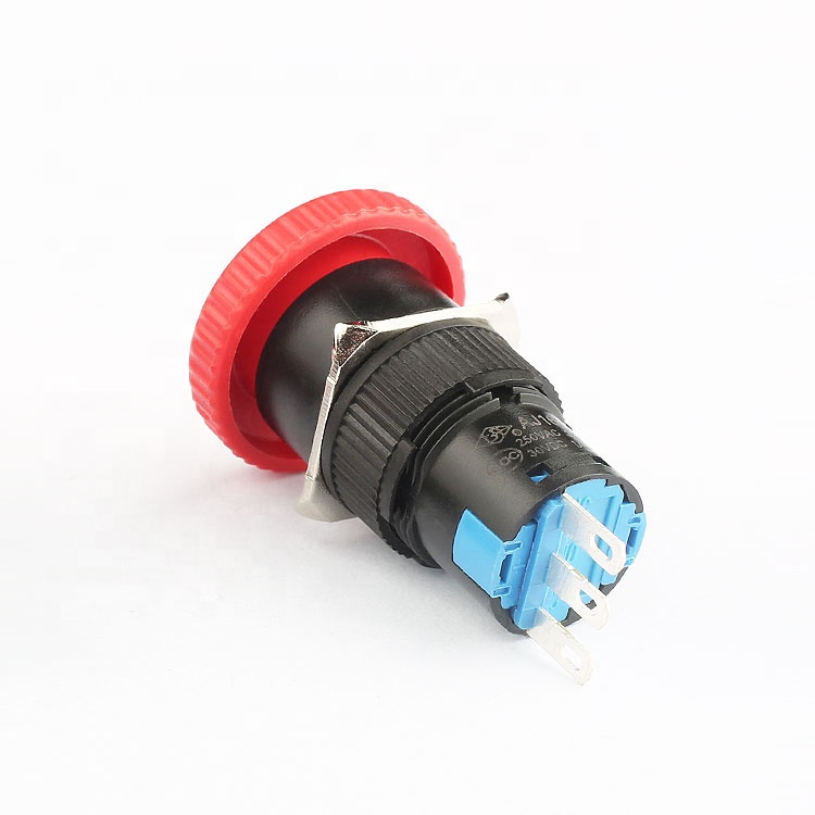 Factory price free sample 16mm emergency stop 240v black red rotary switch