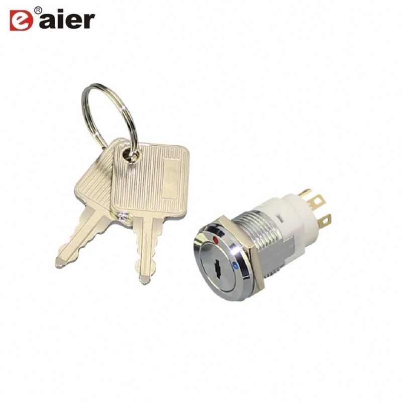 4A 28VDC SPDT 3Pin ON-ON 16MM Metal Allen Key Lock