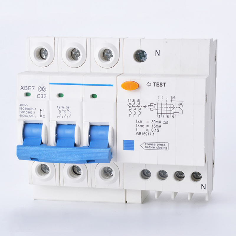 DZ47LE 3P+N 10A 16A 25A 32A 60A Residual current Circuit breaker RCBO with over current and Leakage protection RCCB