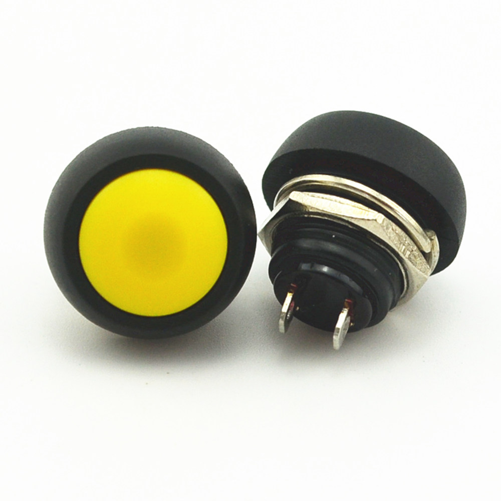 12MM Plastic Dome Button 2PIN SPST Waterproof Latching ON OFF Switch, Push button Switch SPDT