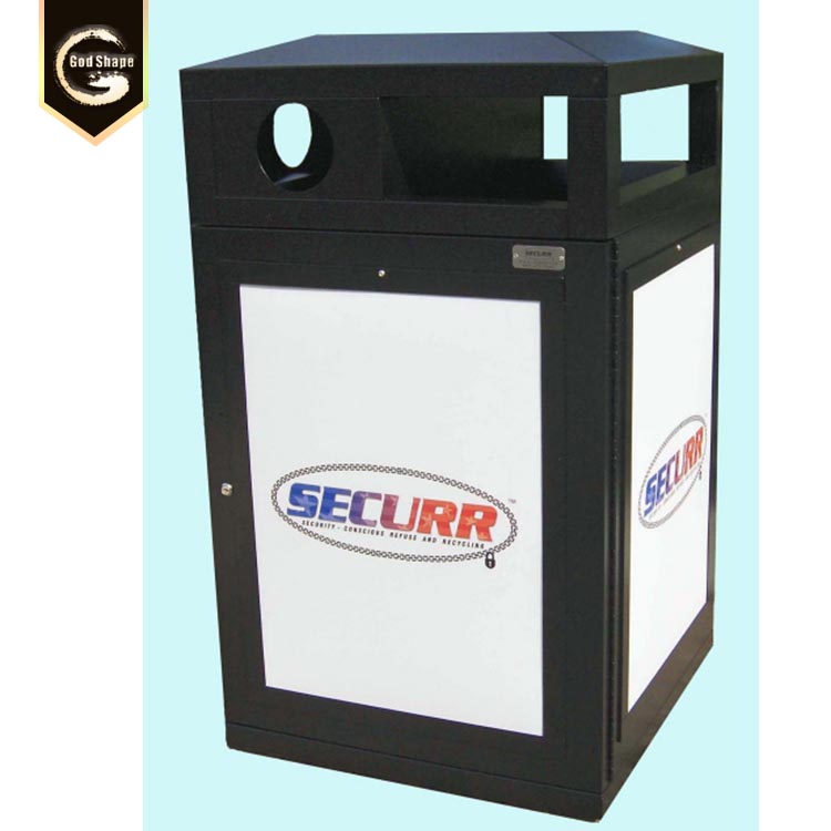 Factory street creative advertising stainless steel metal trash can