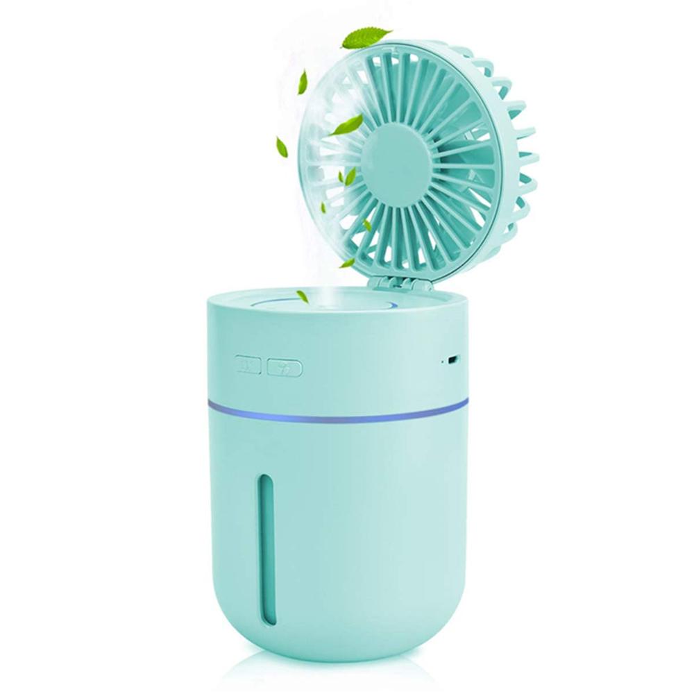 400ml Cool Mist Humidifier with Fan, Rechargeable 2000mAh Battery, Mini Handheld Mist Fan for Desk Beach Camping Travel