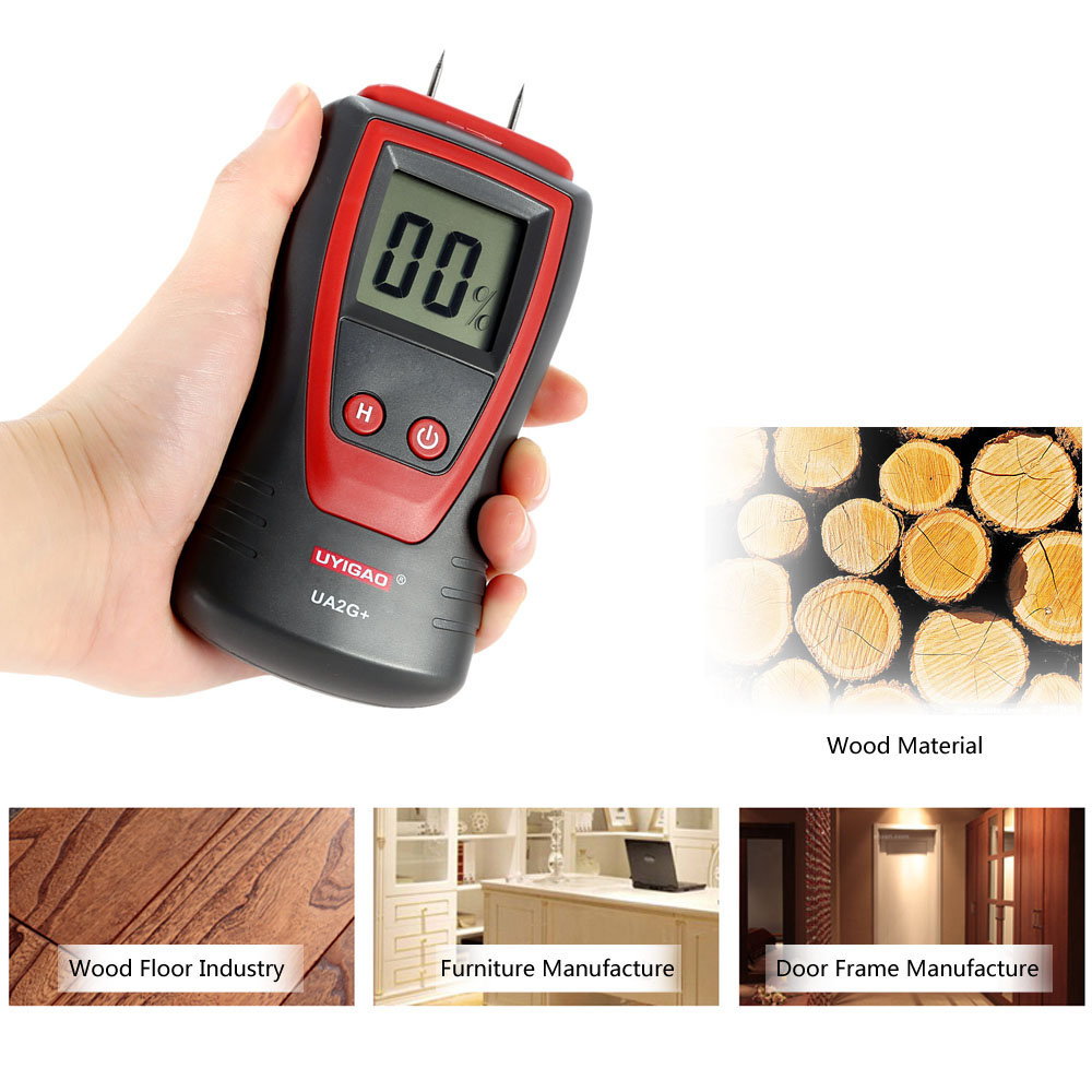 Professional Handheld Digital Wood Moisture Meter Mini LCD Wood Lumber Moisture Tester Humidity Meter Detector with 2 Pin Probe