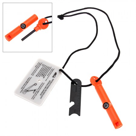 Multifunction outdoor survival flint Signal mirror whistle Flintstones Magnesium