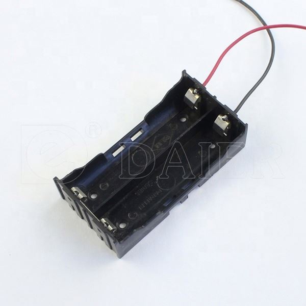 2 Cell Plastic Lithium Battery Holder 18650 Battery Holder With Wire Leads Li Ion Battery Holder