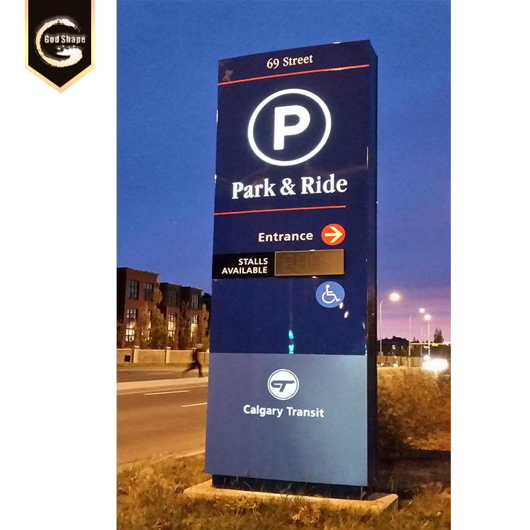 GS factory custom design gas station construction project signage with price display led pylon sign