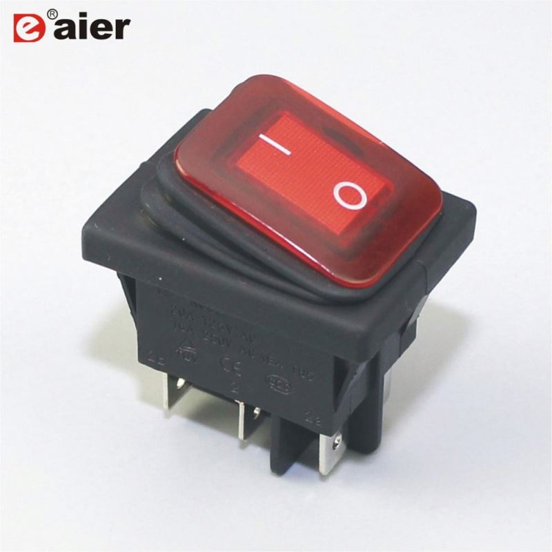 Waterproof 6PIN Double Pole ON ON KCD2 Rocker Switch 125V 16A 250V