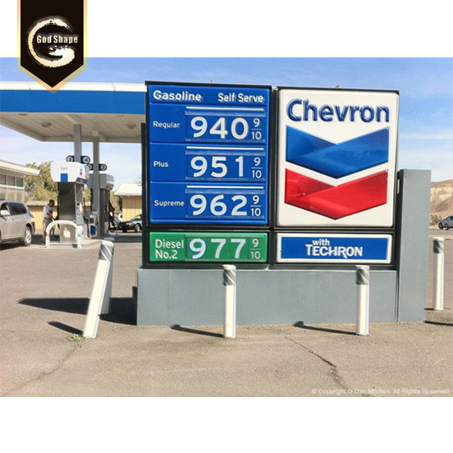 Outdoor and indoor led gas station price digital led signs and pylon signs