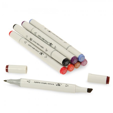 8pcs Tattoo Pen Skin Marking Pen-Double Ended Fine/Thick Tip Marker Body Art