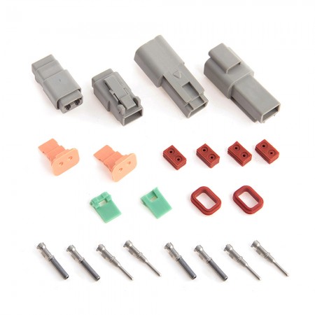 Deutsch DT 2 Pin Connector Kit 18-16 GA Nickel MSD 8183