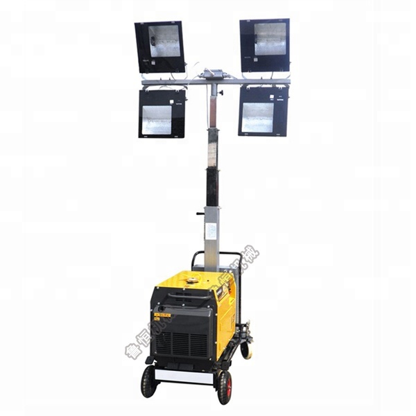 Cheap price 5 KW portable telescopic led light tower with gasoline generator