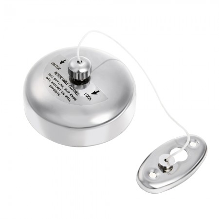 Retractable Clothesline W/ 8 ft Adjustable Fiber String Line, Stainless Steel Finish Laundry Line Clothes Dryer