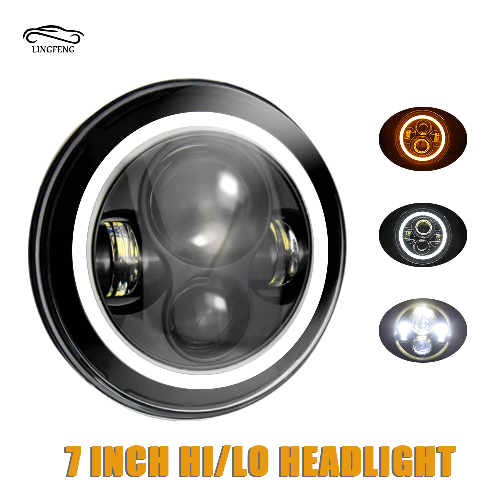 high quality laser motorcycle lumen 7inch rtd 2 color led round headlight