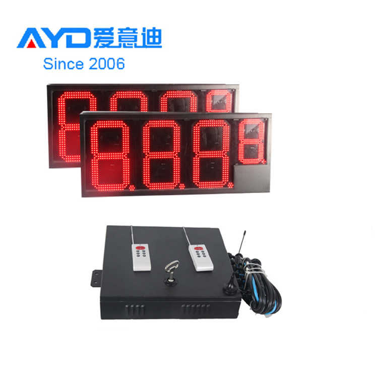 16 Inches Outdoor Used Super Bright Red LED Digital Gas Price Sign for Gas Station with One Control Box and Two Price Signs