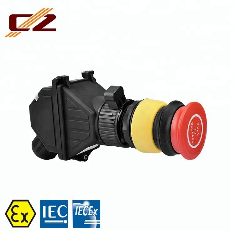 IECEx and ATEX certified Plastic Explosion-proof Panel Mounting Emergency Push Button Switch