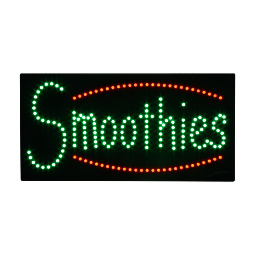 Hidly 12*24 Inch Super Bright Smoothies LED Open Sign Indoor Advertising Acrylic LED Sign for Smoothies Shop, Dessert Shop