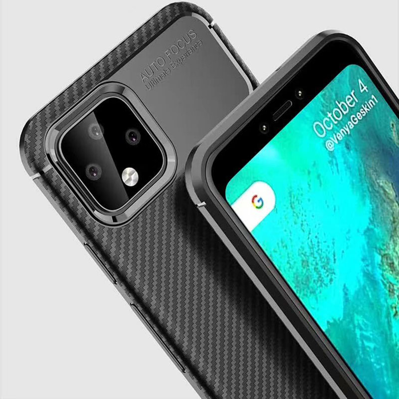 New Premium Shock Protection Carbon Fiber Skin TPU Silicone Case For Google Pixel 4XL