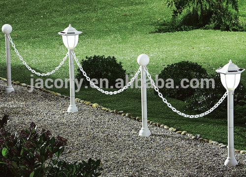 Cordless Plastic Black Finish outdoor garden fence  stake landscape ar lights 24 vintage chain guardrail lamp post