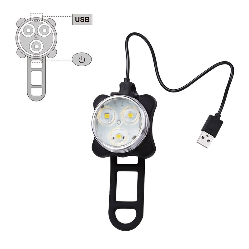 Super Bright Front Rear 4 Modes LED USB Rechargeable Rear bike light