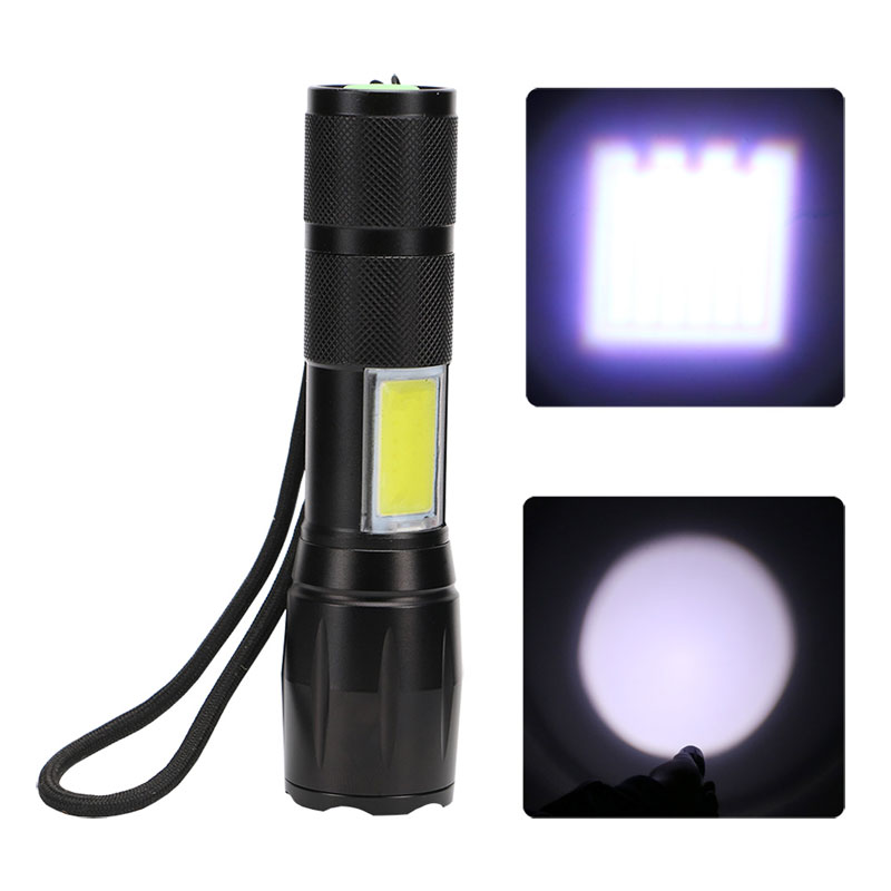 10W T6 LED + COB LED Work Light High Power Led Tactical Flashlight