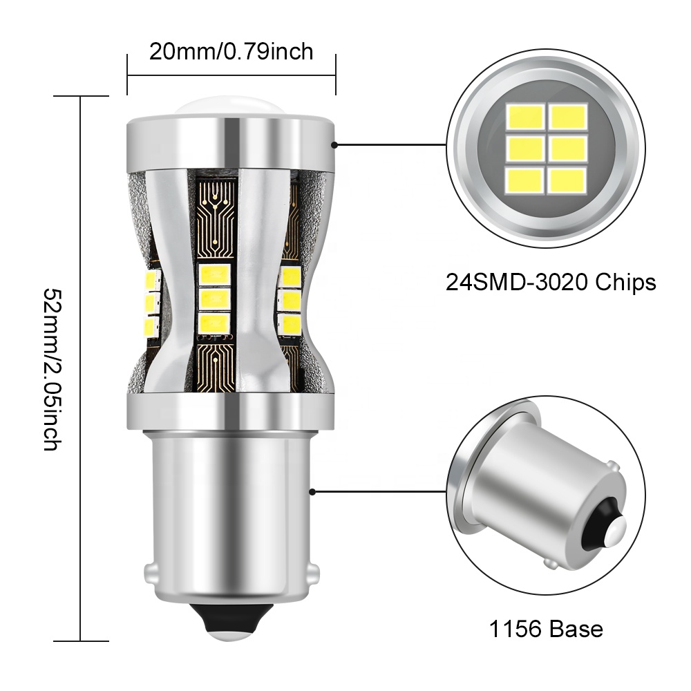 New Arrival 12V Smd Bulb 1156-24Smd-3020 Led Light