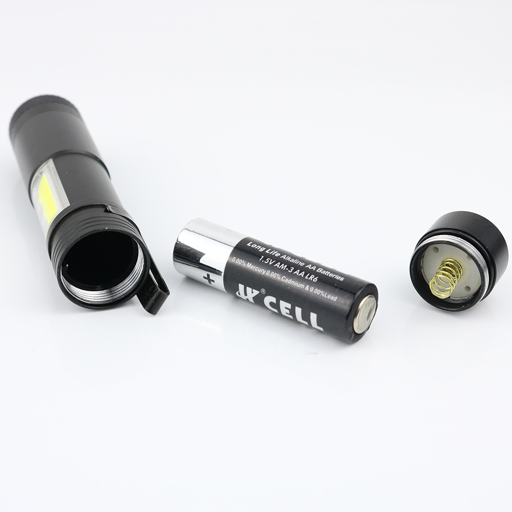 Wholesale Portable COB Torch Light Mini AA Battery Led Flashlight