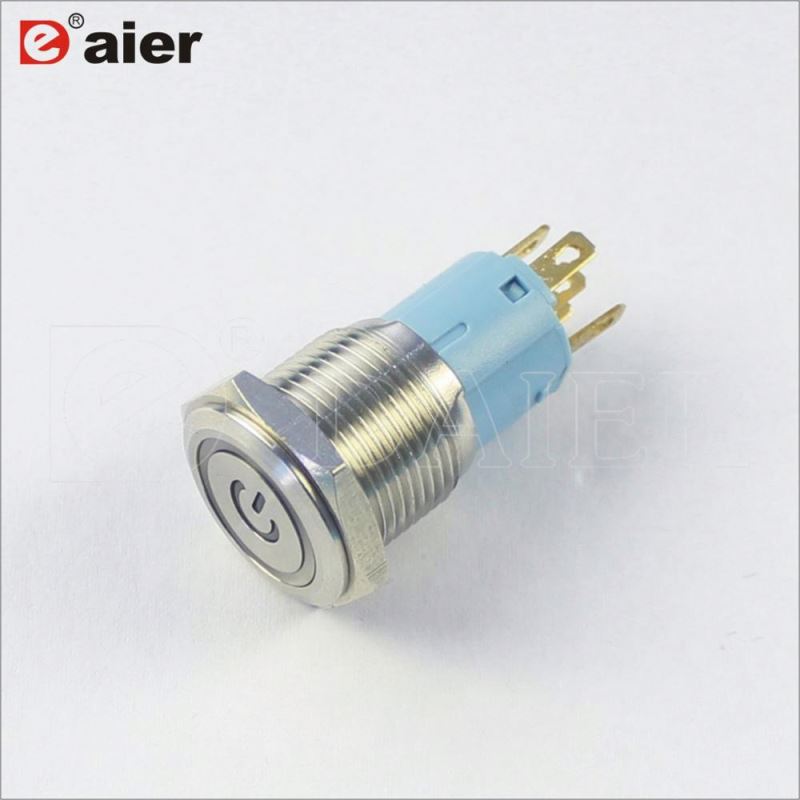 16mm Miniature SPST Power Logo Lighted Alternator Switch