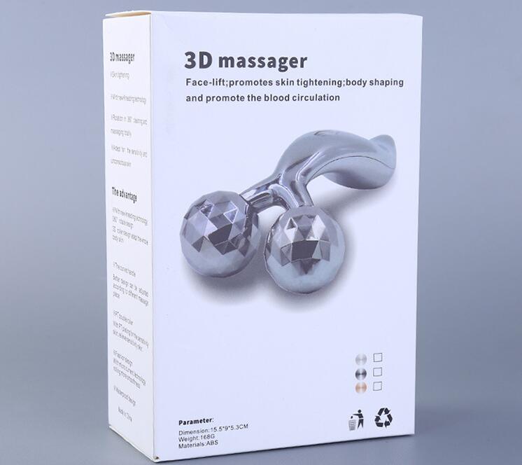 Portable 3D Roller Massager Thin Face Body Shape Massager Lifting Wrinkle Remover Facial Beauty Instrument Razor Blades