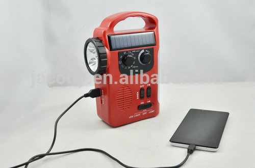 Hand Crank Torch Flashlight Emergency Cellphone charger solar radio waterproof solar lantern radio emergency lantern