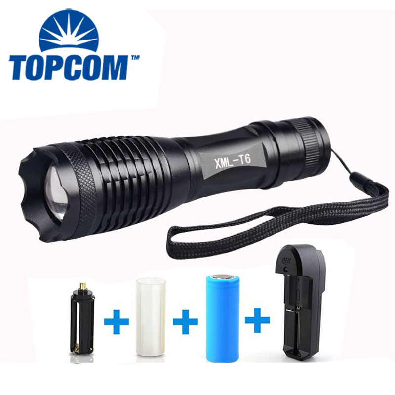 Tactical Black High power 5 Mode Adjustable Focus Zoom Recharge Torch Light For Camping, Hiking, Cycling And Emergency