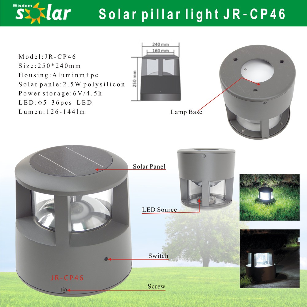 Popular CE solar post cap light garden lighting(JR-CP46)