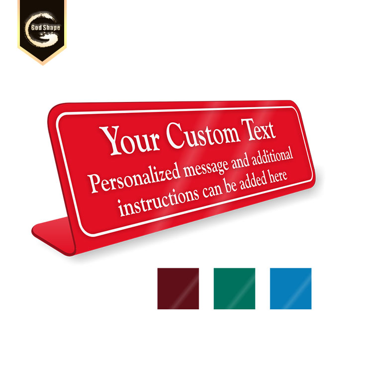 GS Blank acrylic desk name plate interior non-illuminated engraving sign free stand name display