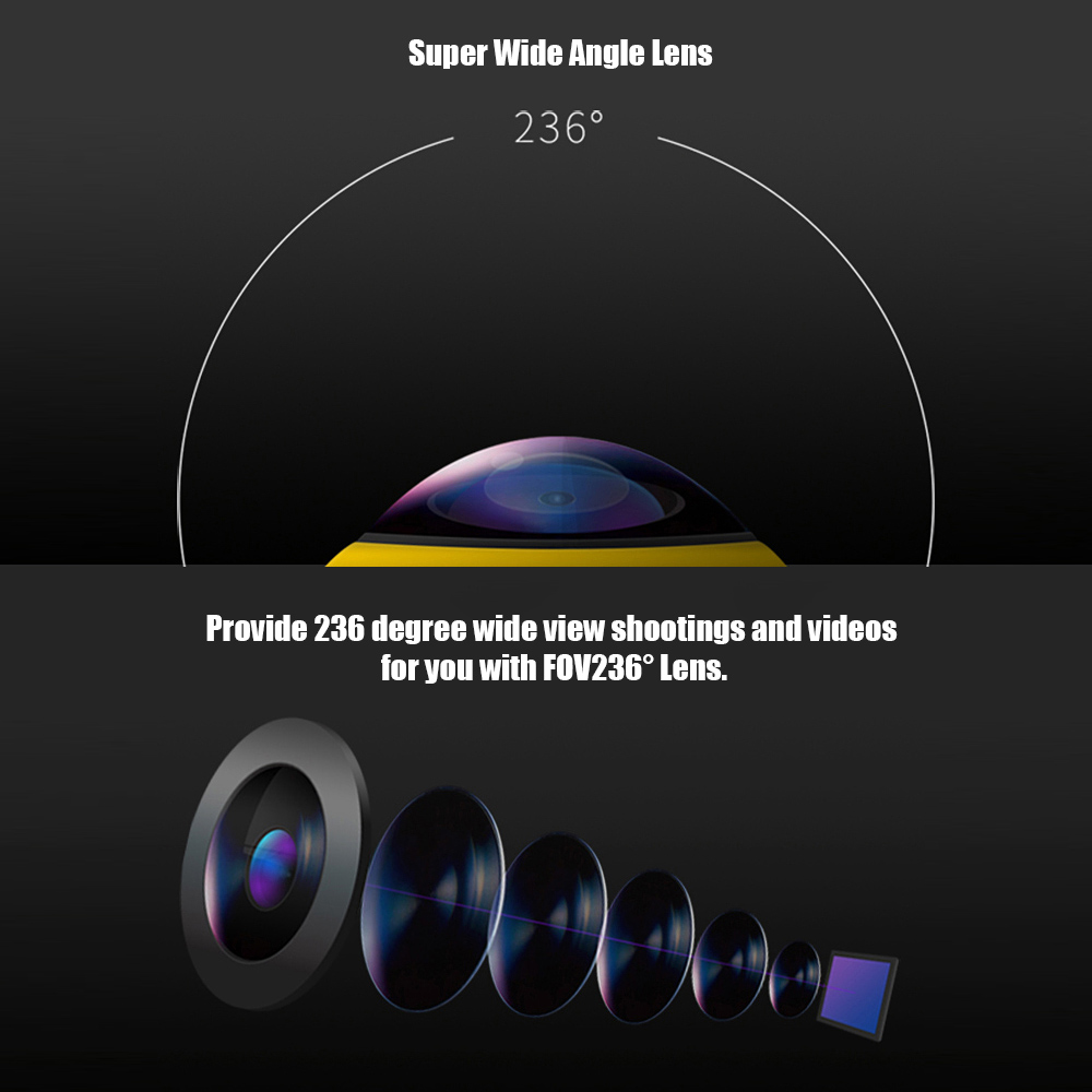 Detu 360 Degree Panorama Camera Mini Wifi Action Camera 1080P 30FPS 8MP Fisheye Sports DV Video Camcorder for Virtual Glasses VR