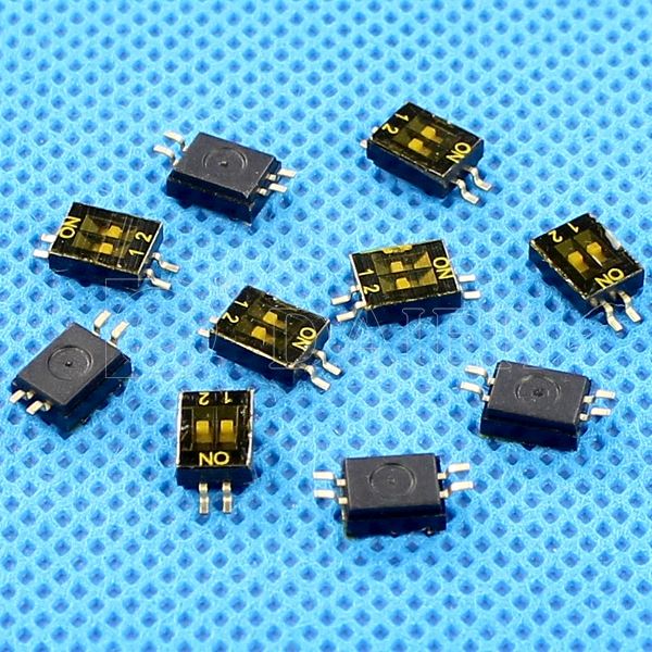 0.1A Black Half-pitch SMT Type Dip Switch 1.27MM
