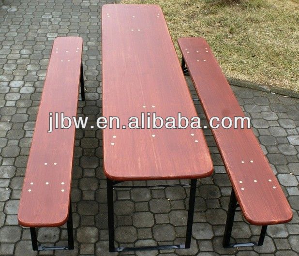 Strong beer table set with meta firl folding table leg