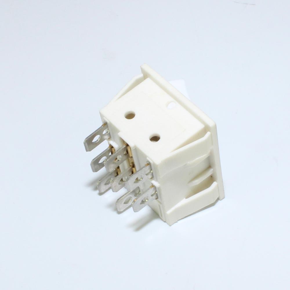 White 8PIN Yis Rocker Switch 250VAC 16A T100 55 RK1 11 With 220V Light